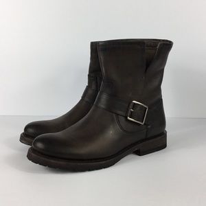 Frye Dark Brown Ankle Leather Boots